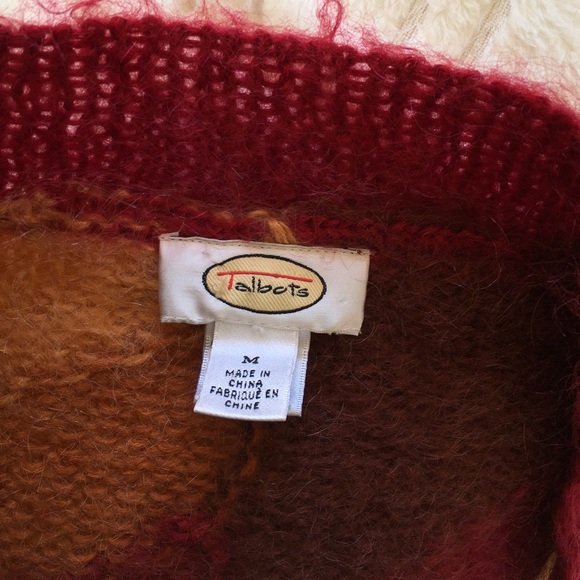 Funky 90s Talbots Chunky Colorful Cardigan - Picture 3 of 3